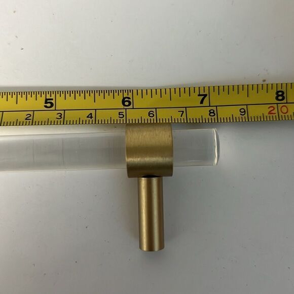 Anthropologie Gold and Acrylic Handle Cabinet Drawer Pull - Picture 7 of 7